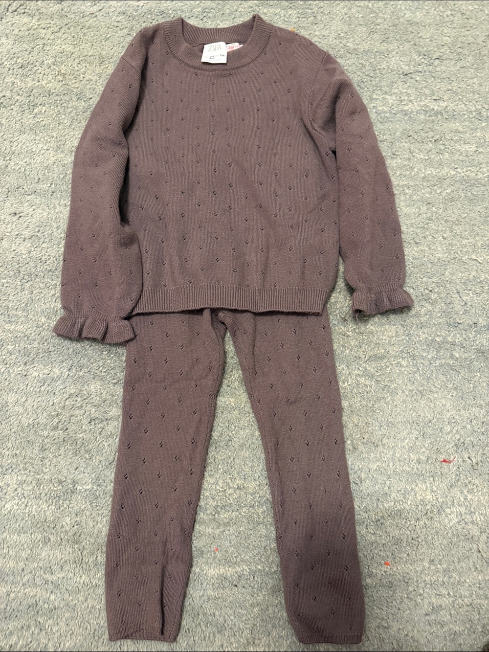 Zara Kids Mauve Knit Two-Piece sweater set